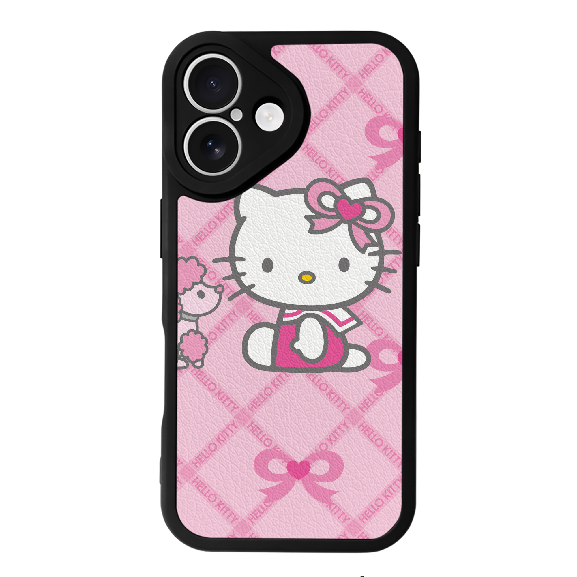 （画像用） Hello Kitty ハローキティ 【iPhone 16シリーズ対応】シリコンスマホケース（レザー調） 材質：シリコン